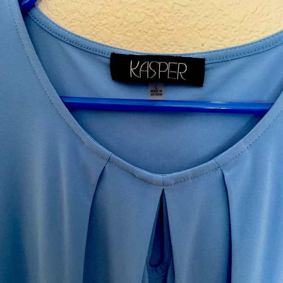 Kasper Sleeveless Blue Blouse L - Picture 2 of 3